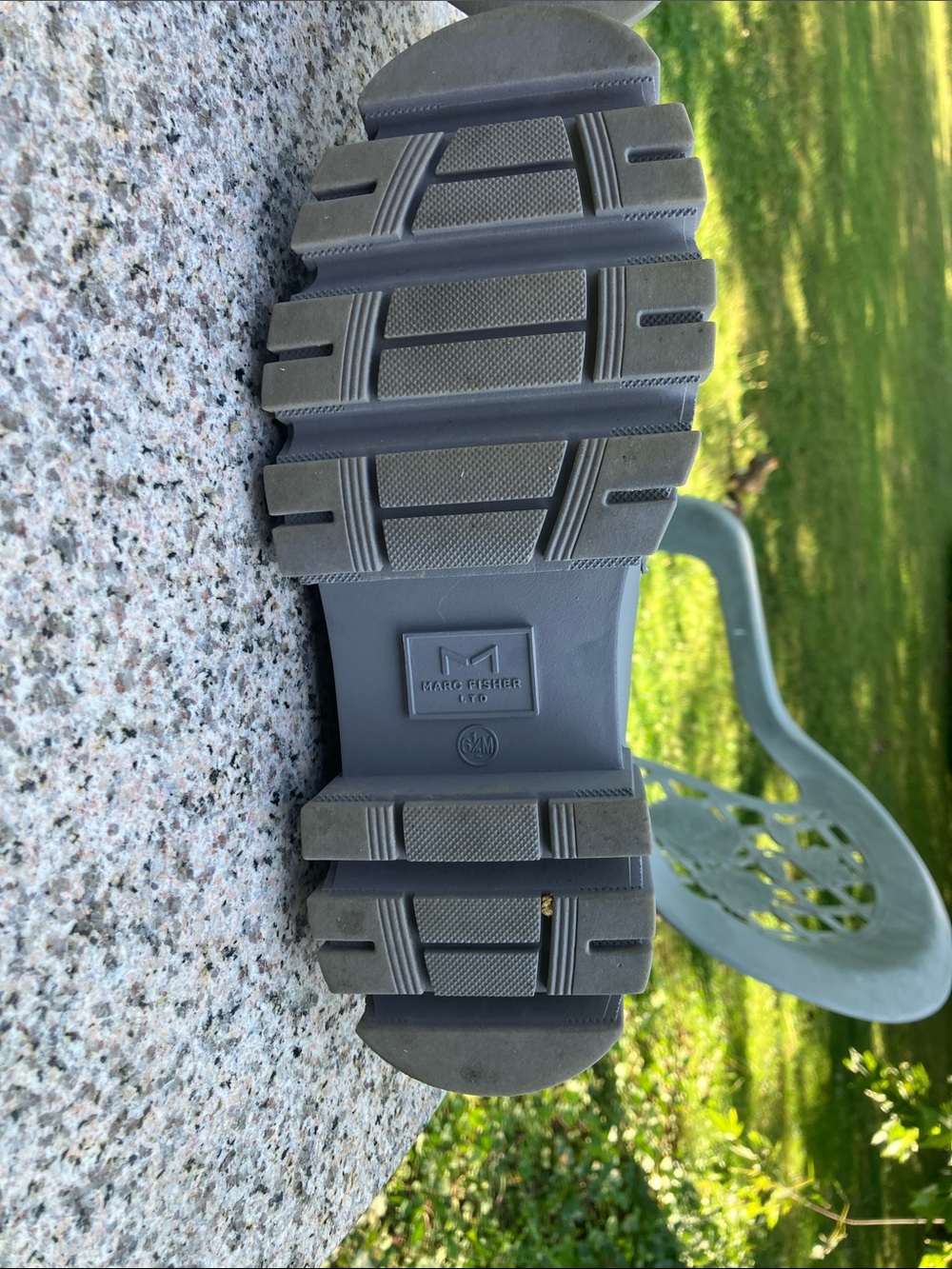 Marc Fisher Grey Leather Platform Loafers - Picture 5 of 9